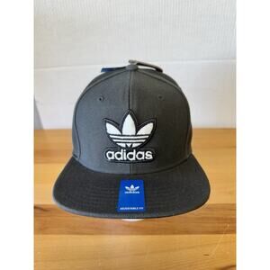 Adidas Trefoil Men’s Snapback Hat Cap Carbon / Black / White Flat Brim